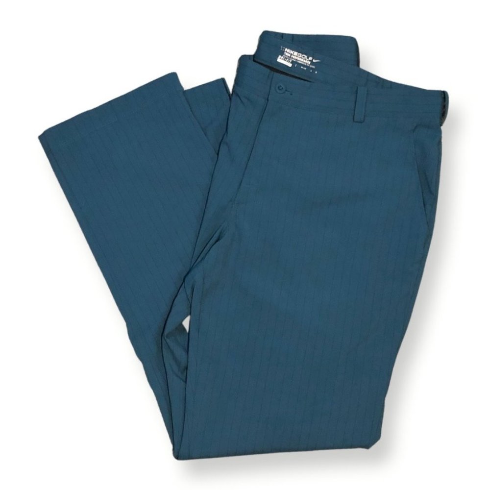 Nike Dri-Fit Golf Pants - Teal/Navy Pinstripe, 36x32